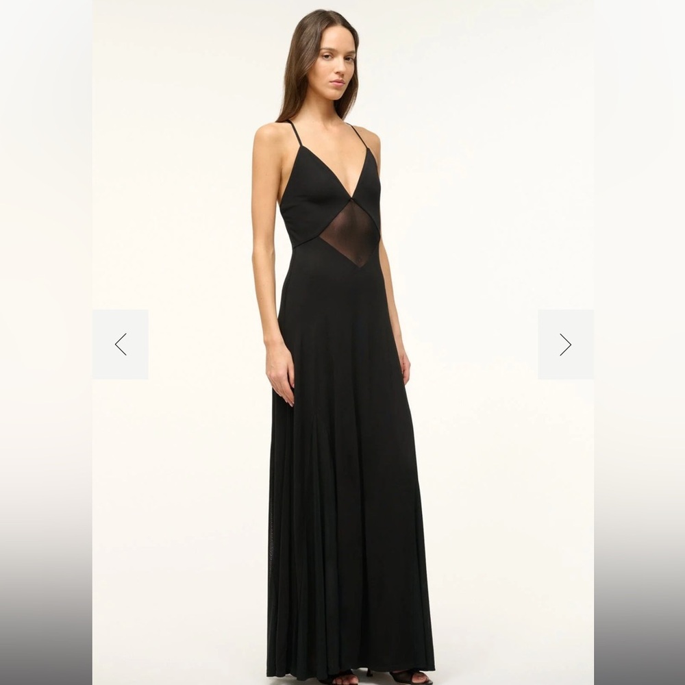 Staud Fleur Maxi Dress in Black - Picture 1 of 4